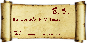 Borovnyák Vilmos névjegykártya